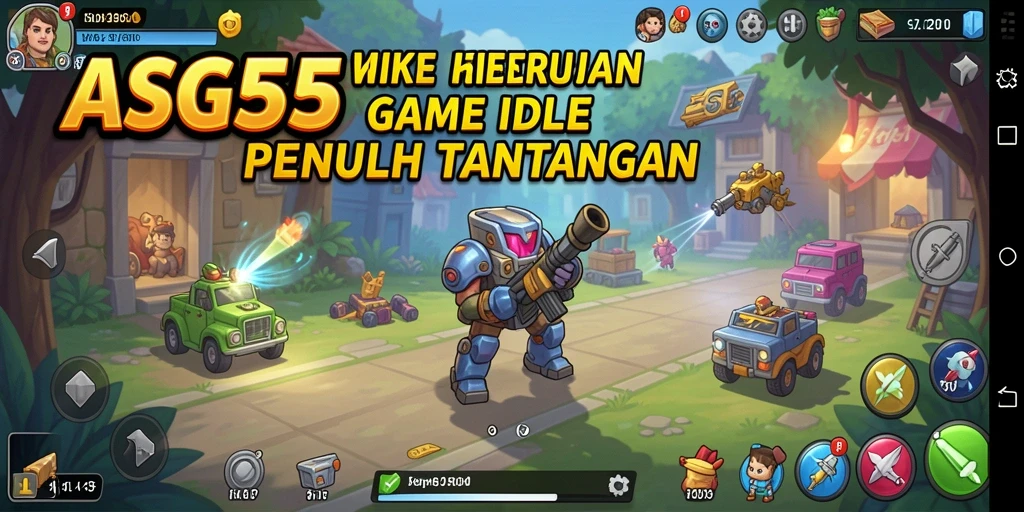 Screenshot gameplay ASG55 menunjukkan berbagai karakter menarik dalam game Idle.