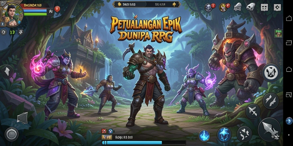 Tangkapan layar BAGINDA168 menampilkan aksi pertempuran seru dalam dunia RPG.