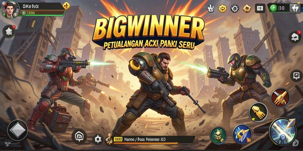 Tampilan utama gameplay <strong>BIGWINNER</strong> yang menegangkan dan penuh aksi.
