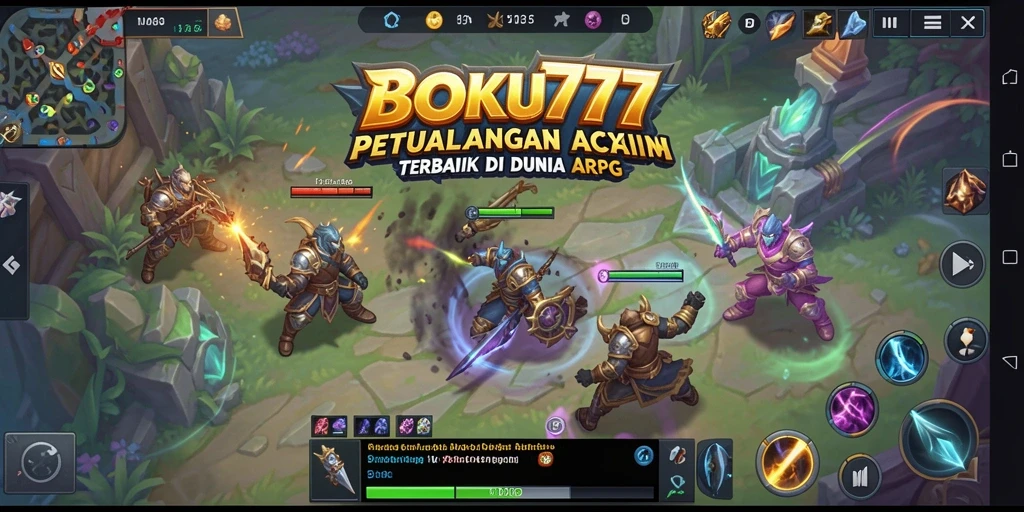 Tangkapan layar menunjukkan aksi seru dalam gameplay ARPG BOSKU777.