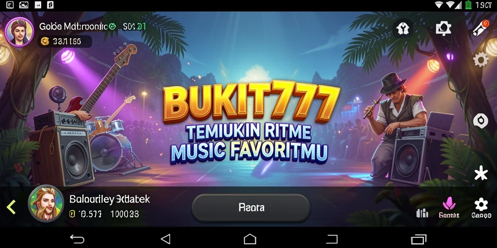 Screenshot BUKIT777 menampilkan layar permainan musik yang menarik.