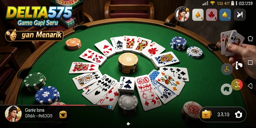 Tampilan gameplay seru DELTA575 dalam game Gaple.
