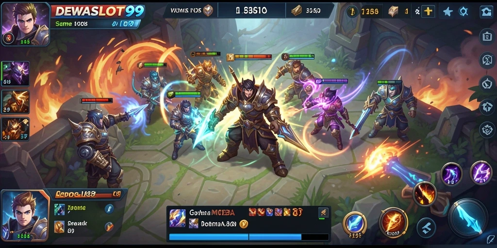 Gameplay seru dalam DEWASLOT99 dengan aksi MOBA yang mendebarkan.