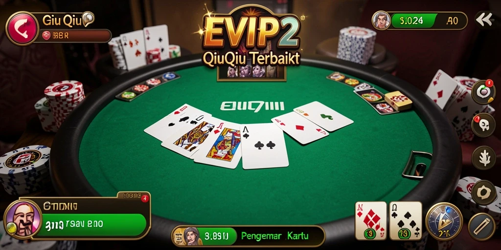 Tampilan screenshot utama EVIP2 yang menunjukkan gameplay seru QiuQiu.