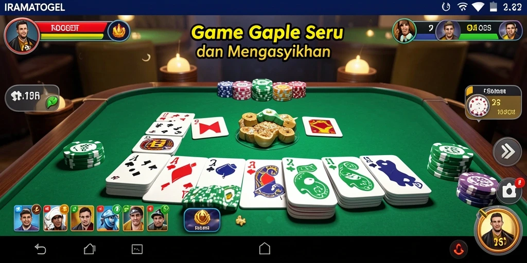 Tampilan gameplay seru dari IRAMATOGEL dalam permainan Gaple.