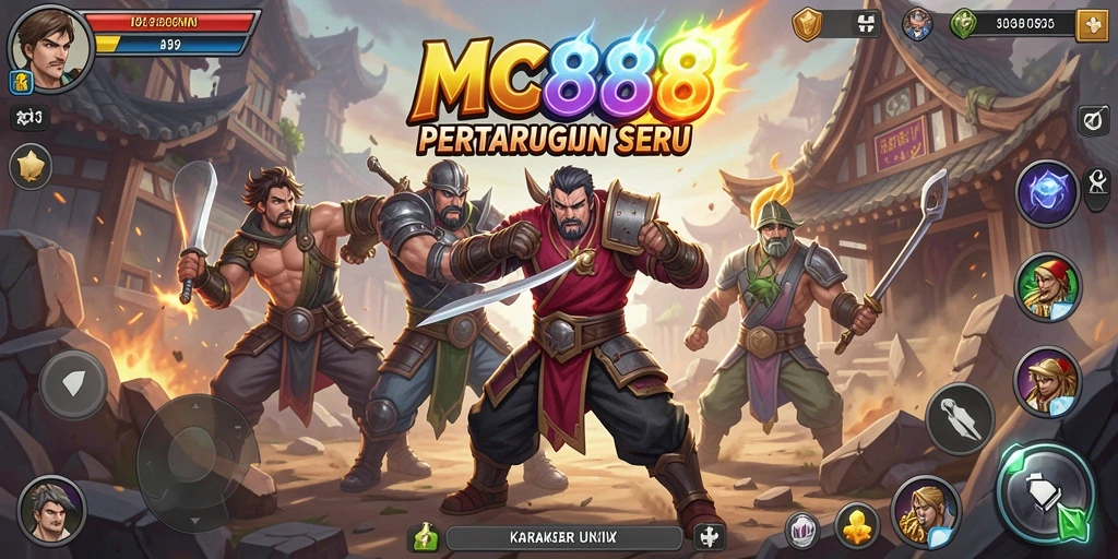 Tampilan gameplay seru dari pertarungan karakter di MC888.