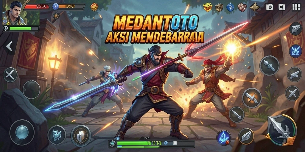 Tampilan aksi mendebarkan dari gameplay MEDANTOTO yang seru.