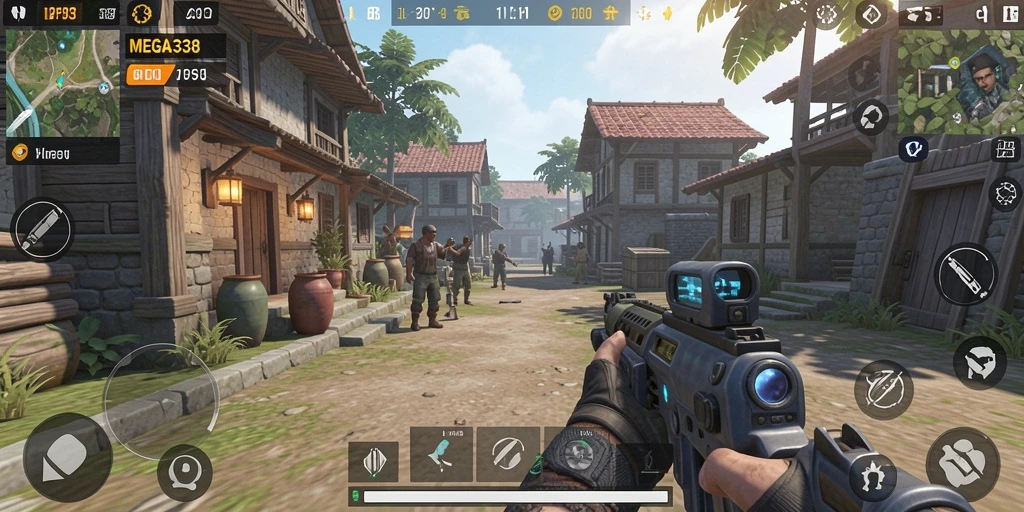 Tampilan gameplay seru dari MEGA338 dengan aksi TPS yang mendebarkan.