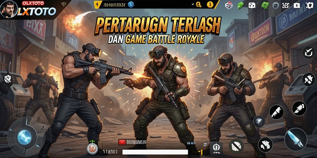 Screenshot gameplay OLXTOTO menampilkan aksi seru dalam pertarungan Battle Royale.