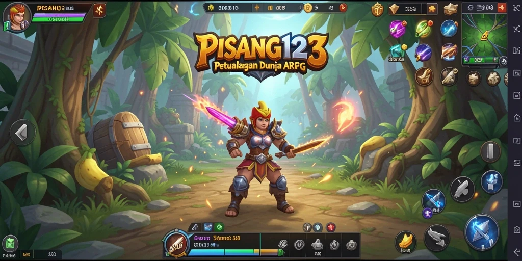 Tangkapan layar menampilkan aksi seru dalam gameplay ARPG PISANG123.
