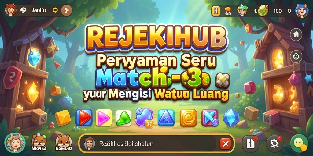 Tampilan gameplay seru di REJEKIHUB dengan tantangan Match-3.