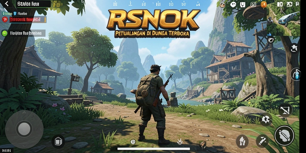 Screenshot gameplay RSNOK yang menampilkan petualangan di dunia terbuka.