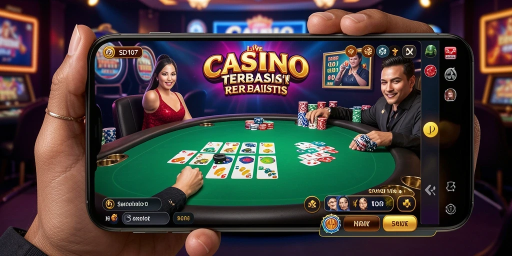 Tampilan gameplay Live Casino yang menegangkan dan interaktif dari SD107.