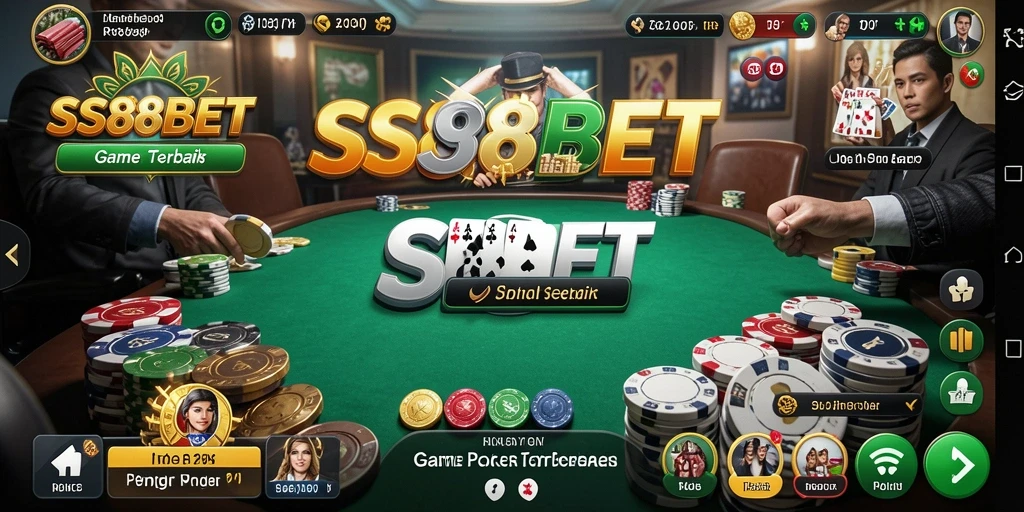 Tampilan menarik dari gameplay poker di SS88BET.