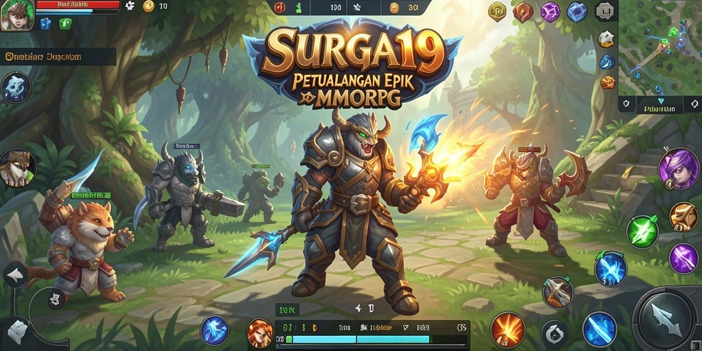 Tangkapan layar SURGA19 menampilkan aksi pertempuran dalam dunia MMORPG.