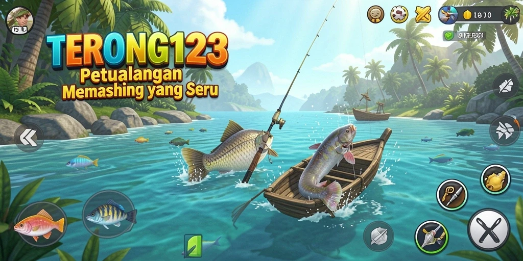 Screenshot utama TERONG123 menampilkan gameplay memancing yang seru dan menantang.
