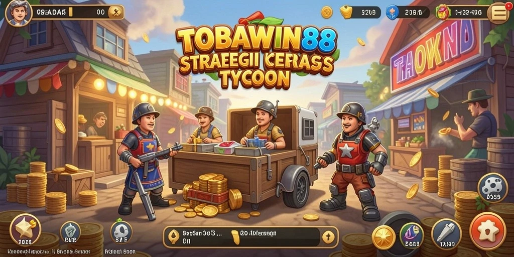 Tangkapan layar gameplay TOBAWIN88 memperlihatkan keseruan dalam mengelola bisnis Tycoon.