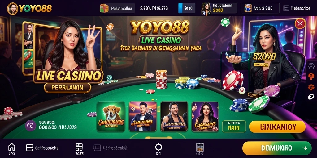 Tampilan antarmuka permainan Live Casino yang menarik di YOYO88.